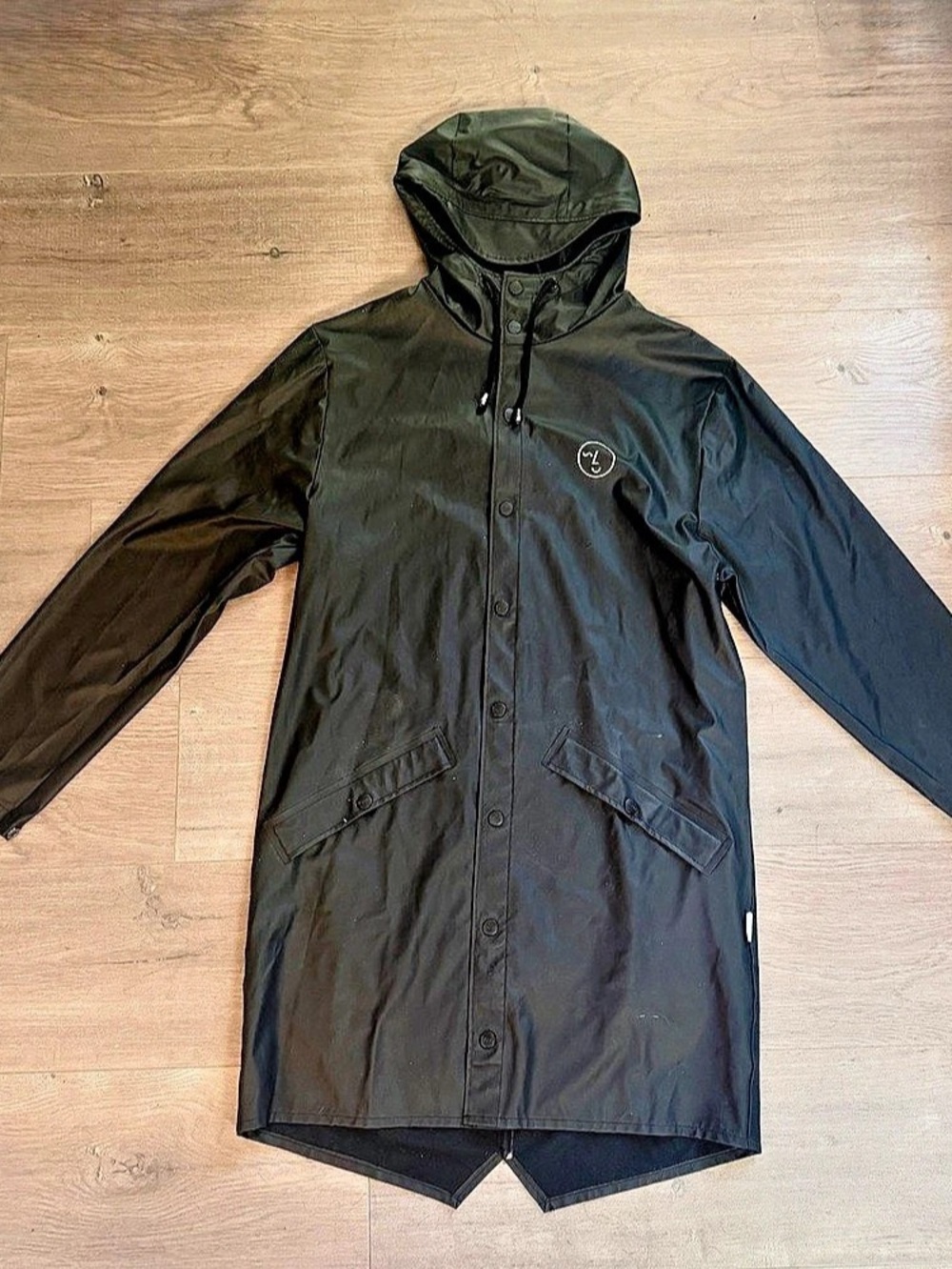 RAINS Long Jacket Black Rain Jacket XS/S